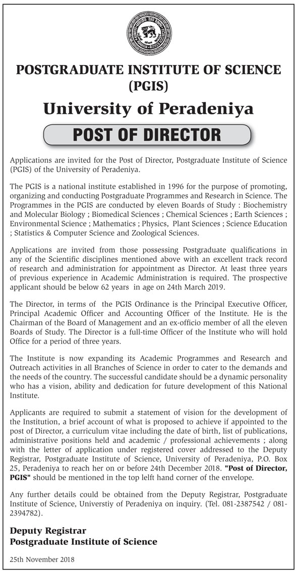 Director - University of Peradeniya